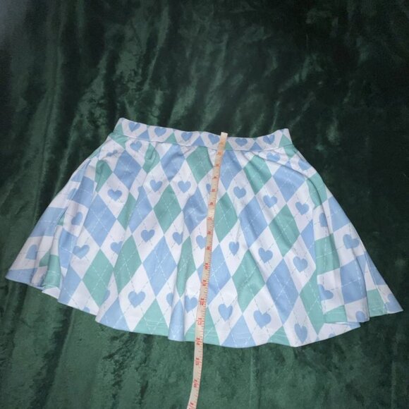SOLD NWT Sugar Thrills Argyle Heart Skater Mini Skirt Dolls Kill M (with extra!) - Picture 3 of 11